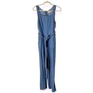 Madewell Women’s Sleevekess Denim Jumpsuit Blue One Piece Size 6 Cotton Linen